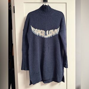 Zadig & Voltaire Navy Blue Turtleneck Sweater